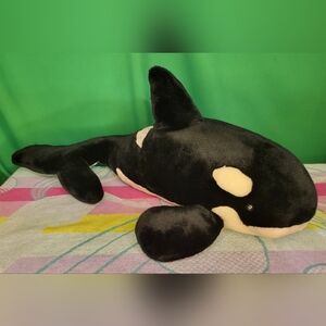 Stuffed Orca Whale Plush Seaworld Vtg 22" Animal Sea World Shamu the Killer Toy